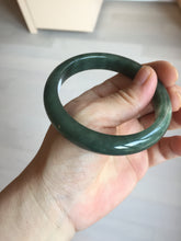 Load image into Gallery viewer, 57.2mm certified natural Type A oily dark green/black jadeite jade bangle BG77-0408