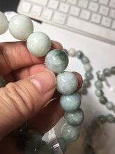 Load image into Gallery viewer, 13.2mm 100% natural type A dark green gray jadeite jade beads bracelet group AT103