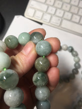 Load image into Gallery viewer, 13.2mm 100% natural type A dark green gray jadeite jade beads bracelet group AT103