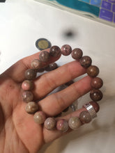 Load image into Gallery viewer, 10-10.3mm 100% natural pink/black rose stone (Rhodonite) bracelet SY41
