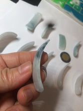 Load image into Gallery viewer, 100% natural type A icy watery light green white jadeite jade rectangle bead/craft supplies BG9