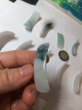 Load image into Gallery viewer, 100% natural type A icy watery light green white jadeite jade rectangle bead/craft supplies BG9