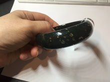 Load image into Gallery viewer, 57.5mm 100% Natural dark green/black meteorite Stellar Night sky broad style nephrite Jade bangle HF109-0066