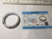 Load image into Gallery viewer, 56.7mm certified 100% natural Type A dark green/purple/white with green floating flowers jadeite jade bangle PB233-2826