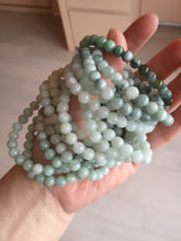 Load image into Gallery viewer, 6.3mm 100% natural type A green/white jadeite jade beads bracelet group BK104 added-on item
