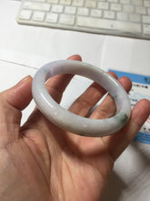 Load image into Gallery viewer, 56.7mm certified 100% natural Type A dark green/purple/white with green floating flowers jadeite jade bangle PB233-2826