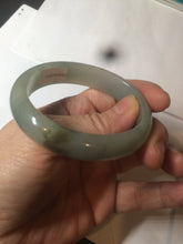 Load image into Gallery viewer, 50mm certified 100% natural Type A dark green/black oval jadeite jade bangle AM84-2870