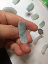 Load image into Gallery viewer, 100% natural type A icy watery light green white jadeite jade rectangle bead/craft supplies BG9