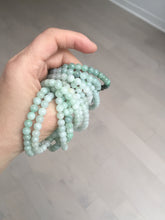 Load image into Gallery viewer, 6.3mm 100% natural type A green/white jadeite jade beads bracelet group BK104 added-on item