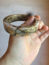 Load image into Gallery viewer, 54.9mm 100% natural pink/black time series(时光系列) rose stone (Rhodonite)square bangle XY83