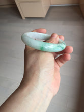 Load image into Gallery viewer, 56mm certified 100% natural icy watery light white/sunny green jadeite jade bangle BN72-3878
