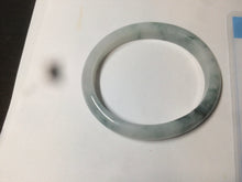 Load image into Gallery viewer, 50mm Certified Type A 100% Natural green/white with flying flowers oval Jadeite Jade bangle AH75-1630