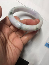 Load image into Gallery viewer, 56.7mm certified 100% natural Type A dark green/purple/white with green floating flowers jadeite jade bangle PB233-2826