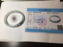 Load image into Gallery viewer, 50mm Certified Type A 100% Natural green/white with flying flowers oval Jadeite Jade bangle AH75-1630