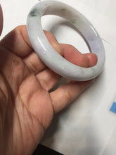 Load image into Gallery viewer, 56.7mm certified 100% natural Type A dark green/purple/white with green floating flowers jadeite jade bangle PB233-2826