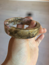 Load image into Gallery viewer, 54.9mm 100% natural pink/black time series(时光系列) rose stone (Rhodonite)square bangle XY83