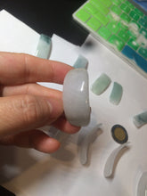 Load image into Gallery viewer, 100% natural type A icy watery light green white jadeite jade rectangle bead/craft supplies BG9