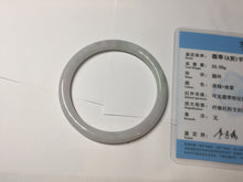 Load image into Gallery viewer, 55mm certified 100% natural Type A light green white purple round cut jadeite jade bangle BS43-4530