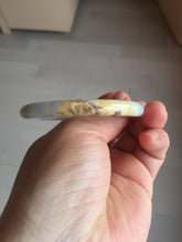 Load image into Gallery viewer, 54mm certified 100% natural Type A light yellow/white/purple/black(Wuji) round cut jadeite jade bangle BS9-9567