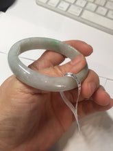 Load image into Gallery viewer, 50.5mm Certified Type A 100% Natural sunny green/white Oval Jadeite Jade bangle F115-0086