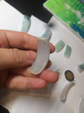 Load image into Gallery viewer, 100% natural type A icy watery light green white jadeite jade rectangle bead/craft supplies BG9