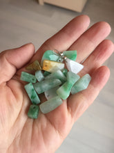 Load image into Gallery viewer, 100% natural type A icy watery sunny green/purple/yellow small Jadeite Jade baroque pendant group BK103