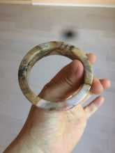 Load image into Gallery viewer, 54.9mm 100% natural pink/black time series(时光系列) rose stone (Rhodonite)square bangle XY83