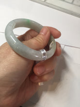 Load image into Gallery viewer, 50.5mm Certified Type A 100% Natural sunny green/white Oval Jadeite Jade bangle F115-0086