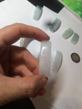 Load image into Gallery viewer, 100% natural type A icy watery light green white jadeite jade rectangle bead/craft supplies BG9