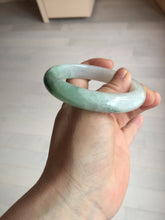 Load image into Gallery viewer, 56.1mm certified 100% natural  icy watery light white/sunny green jadeite jade bangle BN71-3879