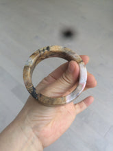 Load image into Gallery viewer, 54.9mm 100% natural pink/black time series(时光系列) rose stone (Rhodonite)square bangle XY83