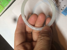 Load image into Gallery viewer, 51mm Certified Type A 100% Natural icy watery light green/white oval Jadeite Jade bangle AR91-1490