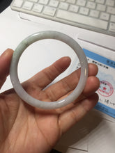 Load image into Gallery viewer, 55mm certified 100% natural Type A light green white purple round cut jadeite jade bangle BS43-4530