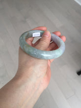 Load image into Gallery viewer, 61mm Certified Type A 100% Natural white/light purple/brown/yellow/gray (FU LU SHOU) Jadeite Jade bangle BF106-8636