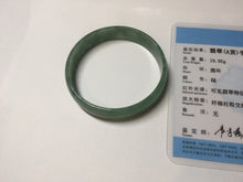Load image into Gallery viewer, 52.8mm certified 100% natural Type A forest green dark green jadeite jade bangle BP15-8593