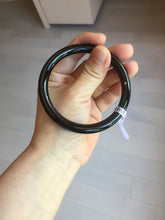 Load image into Gallery viewer, 60.7mm 100% Natural dark green/black meteorite Stellar Night sky slim round cut nephrite bangle HT111-8248