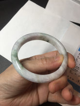 Load image into Gallery viewer, 56.6mm certificated Type A 100% Natural green purple white Jadeite Jade bangle BL66-6241