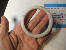 Load image into Gallery viewer, 55.5mm Certified 100% natural Type A sunny green/white jadeite jade bangle BH28-5421