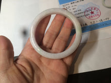 Load image into Gallery viewer, 55.5mm Certified 100% natural Type A sunny green/white jadeite jade bangle BH28-5421