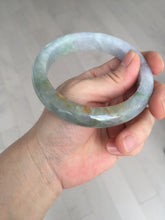 Load image into Gallery viewer, 61mm Certified Type A 100% Natural white/light purple/brown/yellow/gray (FU LU SHOU) Jadeite Jade bangle BF106-8636