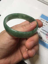 Load image into Gallery viewer, 52.8mm certified 100% natural Type A forest green dark green jadeite jade bangle BP15-8593