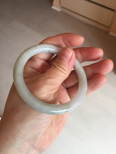 Load image into Gallery viewer, 54.5mm certified 100% natural type A icy watery white/gray round cut jadeite jade bangle BL9-9888