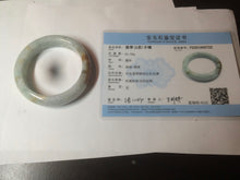 Load image into Gallery viewer, 53.5mm certified Type A 100% Natural light green/brown Jadeite Jade bangle AR93-0722