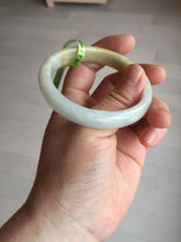 Load image into Gallery viewer, 51.5mm certified 100% natural Type A green/yellow oval jadeite jade bangle e68-8540