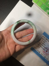 Load image into Gallery viewer, 55mm Certified 100% natural Type A sunny green/purple/white jadeite jade bangle BH29-5417