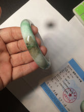Load image into Gallery viewer, 55mm Certified 100% natural Type A sunny green/purple/white jadeite jade bangle BH29-5417
