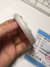Load image into Gallery viewer, 55.6mm certified 100% natural Type A icy watery light purple white slim jadeite jade bangle BP16-2698