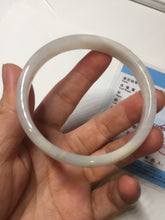Load image into Gallery viewer, 55.6mm certified 100% natural Type A icy watery light purple white slim jadeite jade bangle BP16-2698