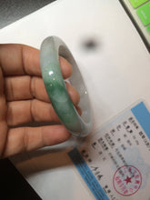 Load image into Gallery viewer, 56.4mm certificated Type A 100% Natural sunny green/white Jadeite Jade bangle Z130-2353