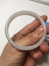 Load image into Gallery viewer, 55.6mm certified 100% natural Type A icy watery light purple white slim jadeite jade bangle BP16-2698